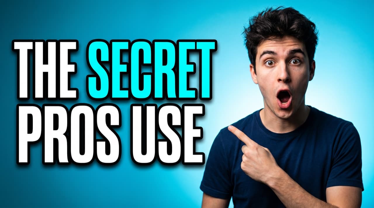 “The secret pros use” YouTube thumbnail made from a photo