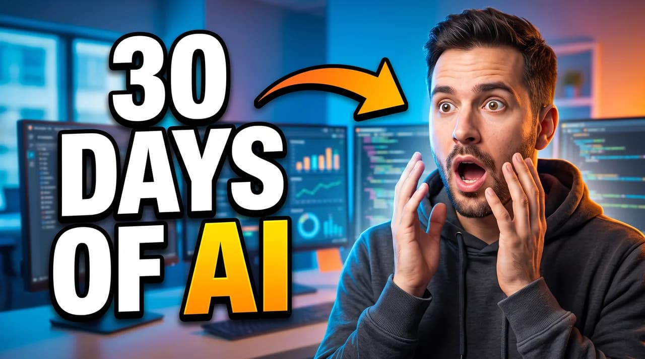 “30 days of AI” tech YouTube thumbnail